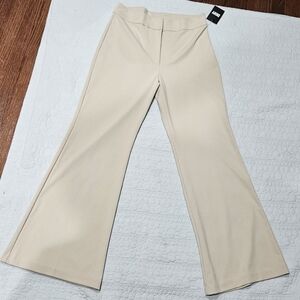 Elegant Cream Women's Flared Pants